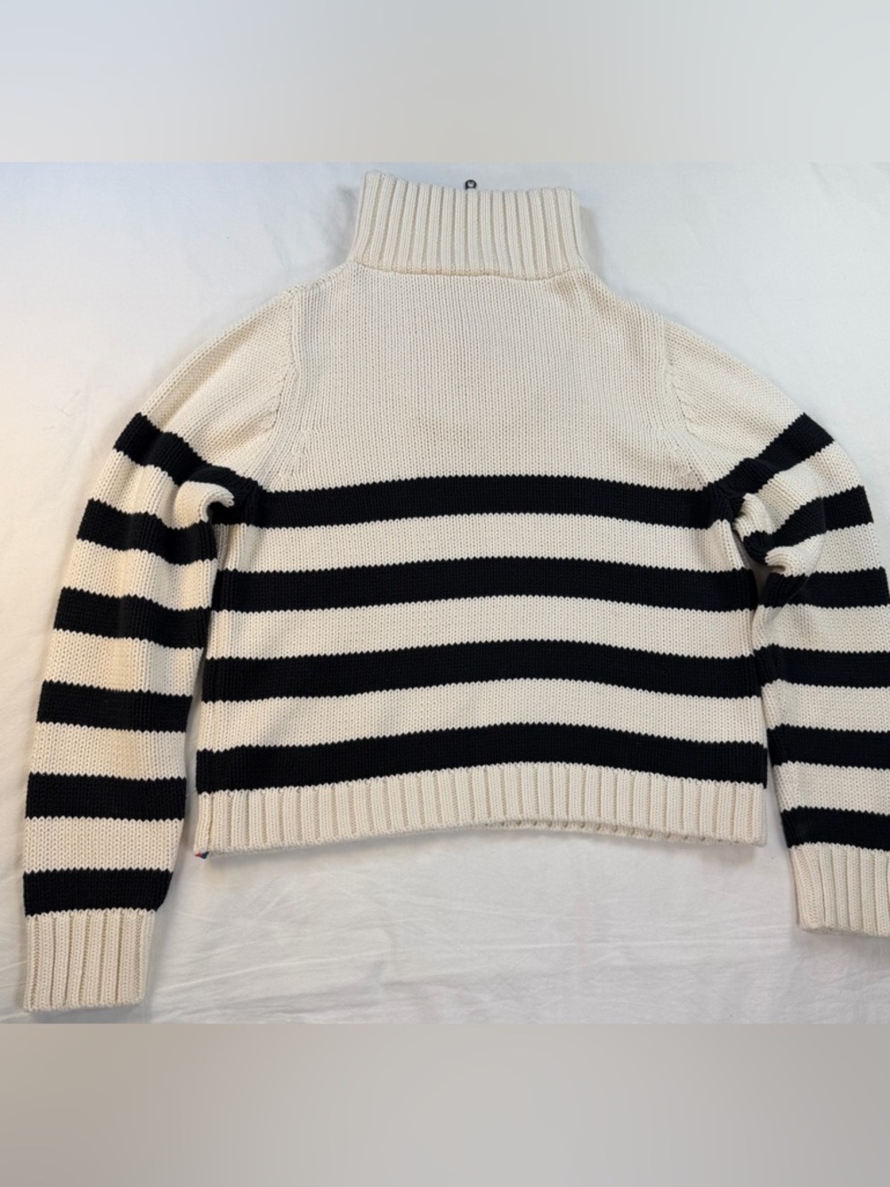 Kule The Matey Black & Cream Striped Cotton Knit Sweater Small EUC - Picture 11 of 12